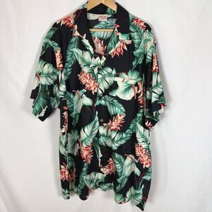 Vintage 70s Barefoot in Paradise Cotton Tropical Hawaiian Aloha Shirt 3XLT EUC